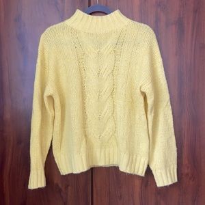 Mock neck yellow sweater
